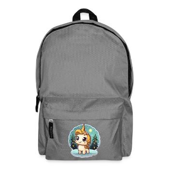 Winter magic unicorn in the snow forest - Backpack - elephant grey - Front