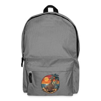 Émeu drôle sur le coucher de soleil des vacances d’été sur la plage - Sac à dos - gris éléphant - Devant