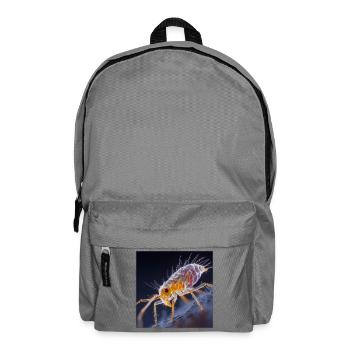 Transparenter Floh – Goldene Insekten Makro Kunst - Rucksack - Mittelgrau - Vorne