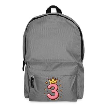 3rd Birthday Little Princess with Crown - Backpack - elephant grey - Front