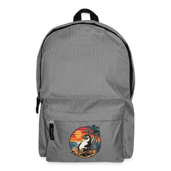 Funny Penguin on Beach Summer Vacation Sunset - Backpack - elephant grey - Front