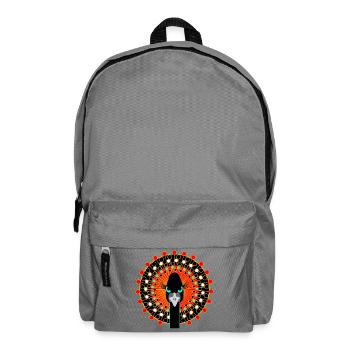 Vogel mit Haltung - Rucksack - Mittelgrau - Vorne