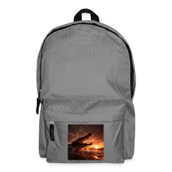 Wildes Krokodil Action Sonnenuntergang Fluss - Rucksack - Mittelgrau - Vorne