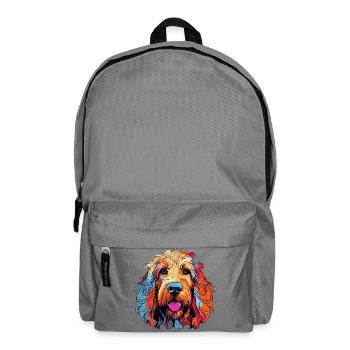 Colorful Dog Portrait - Backpack - elephant grey - Front