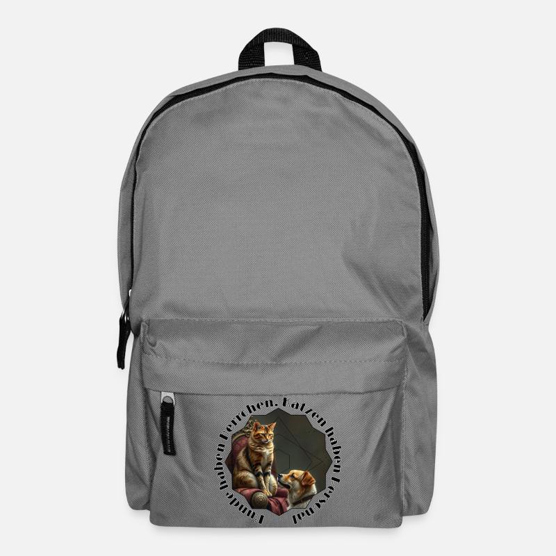 Cats Dog Friendship in Geometry Frame - Backpack - elephant grey