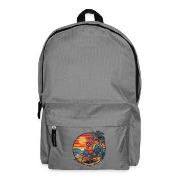 Lustiger Hahn am Strand, Sommerurlaub Sonnenuntergang - Rucksack - Mittelgrau - Vorne