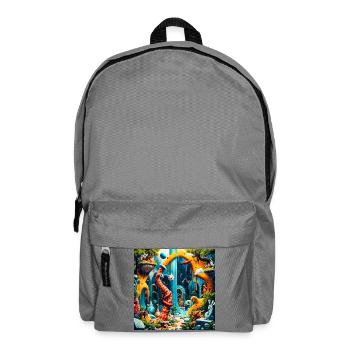 Colorful Dream World Dinosaur - Backpack - elephant grey - Front