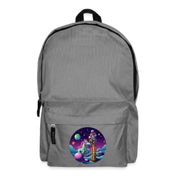 Galactic Unicorn Reading Storm - Backpack - elephant grey - Front