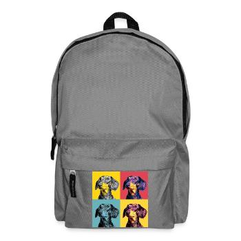 Pop Art Dachshund Quad - Backpack - elephant grey - Front