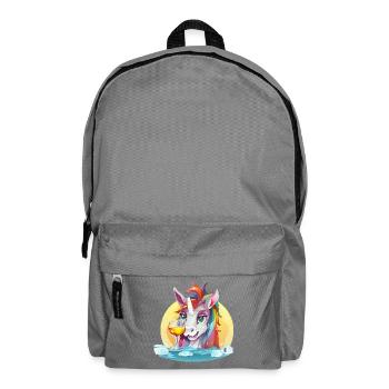 Colorful Unicorn with Wine - Backpack - elephant grey - Front