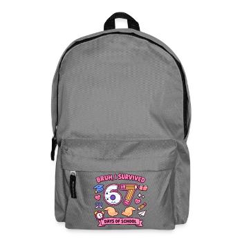 Bruh I survived 67 days of school - Backpack - elephant grey - Front
