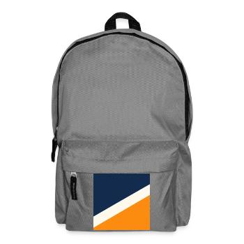 Blaue und Orange Geometrie - Rucksack - Mittelgrau - Vorne