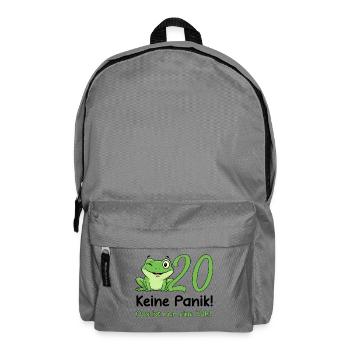 Design pour les 20 anniversaires – Ne paniquez pas ! - Sac à dos - gris éléphant - Devant
