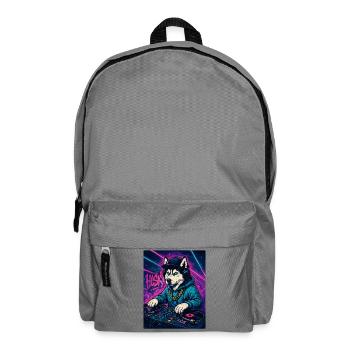 Husky DJ – Cadeau du club urbain de streetwear - Sac à dos - gris éléphant - Devant