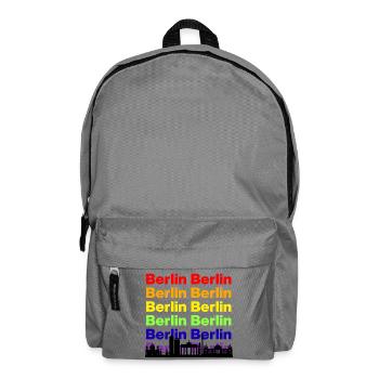 BERLIN RAINBOW SKYLINE, PRIDE CAPITAL! LGBTQ - Backpack - elephant grey - Front