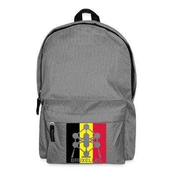 Atomium Brussels – Quadrat-Design mit belgischer Flagge - Rucksack - Mittelgrau - Vorne