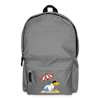 Sunny Beach Seagull with Umbrella - Backpack - elephant grey - Front