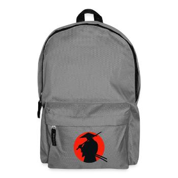 Graduated ninja on red sun background - Backpack - elephant grey - Front