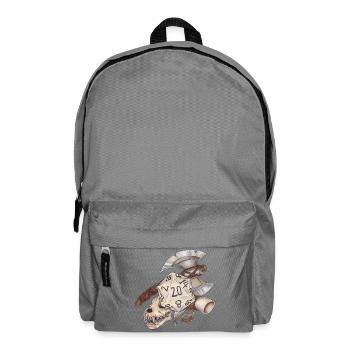 Rollenspiel Tabletop D20 Würfel Geschenk Barbar - Rucksack - Mittelgrau - Vorne