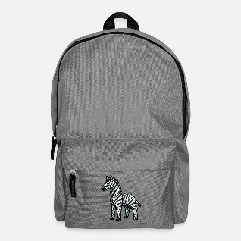 Geometrische Zebra-Silhouette - Rucksack - Mittelgrau