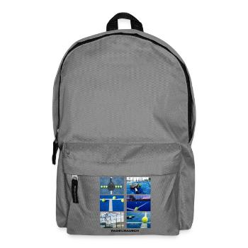 Raie de tennis néon sur court bleu - Sac à dos - gris éléphant - Devant