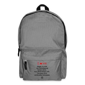 Célibataire pour Valentine avec le cœur - Sac à dos - gris éléphant - Devant