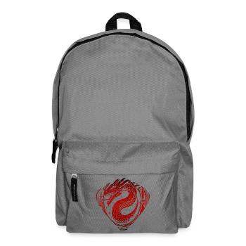 Roter Yin-Yang-Wirbel - Rucksack - Mittelgrau - Vorne