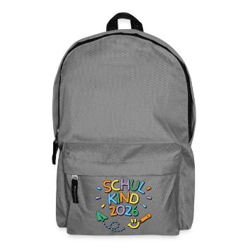 Schulkind 2026 Einschulung Schulanfang - Rucksack - Mittelgrau - Vorne