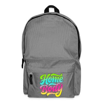 Homebody / Stubenhocker / Daheim / Zuhause / Home - Rucksack - Mittelgrau - Vorne