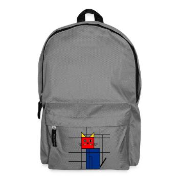 Abstract Cat Art - Geometric Mondrian - Backpack - elephant grey - Front