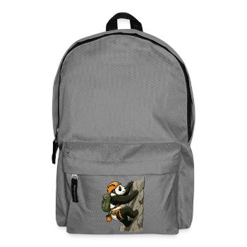 Pandabär beim Bouldern mit Kletterausrüstung - Rucksack - Mittelgrau - Vorne