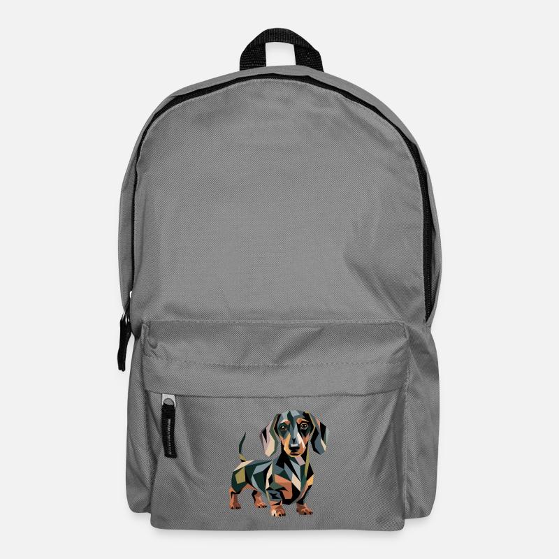 Geometrischer Dackelhund - Rucksack - Mittelgrau