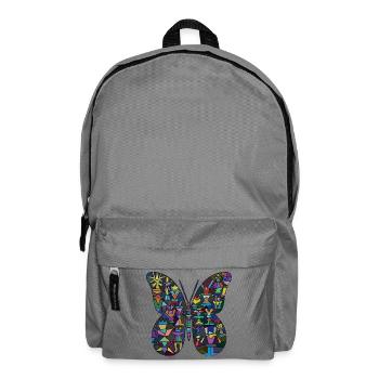 Colorful mosaic butterfly - Backpack - elephant grey - Front