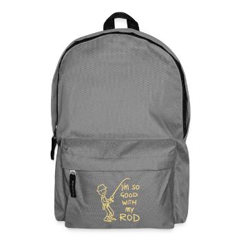 Ich bin so gut mit meiner Rute – lustiger Fischer, Angler, Angler - Rucksack - Mittelgrau - Vorne