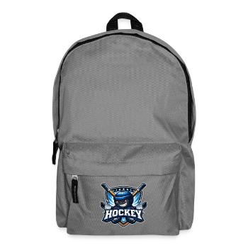 Hockey-Maskottchen mit Stöcken - Rucksack - Mittelgrau - Vorne