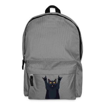 Metal Cat – Black Cat montre des cornes - Sac à dos - gris éléphant - Devant