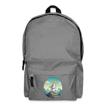 Unicorn on mountain top - Backpack - elephant grey - Front