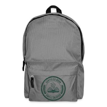 Zertifizierter Bücherduft-Fan | Lesen - Rucksack - Mittelgrau - Vorne
