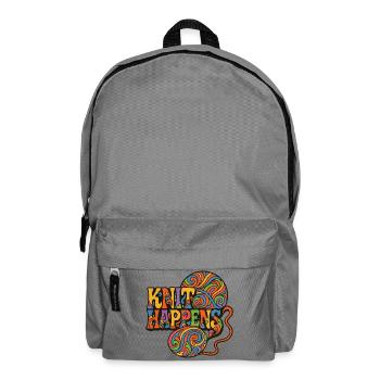 Knit Happens Psychedelische Geschichte - Rucksack - Mittelgrau - Vorne