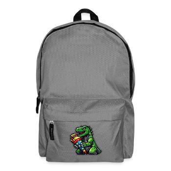 Schule Einschulung Dinosaurier Dino Schulkind 2026 - Rucksack - Mittelgrau - Vorne