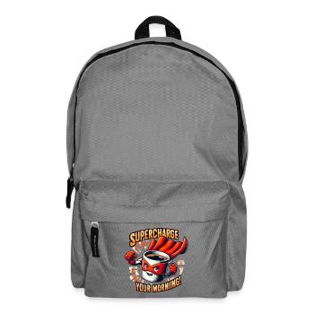 Supercharge Your Morning Kaffeeheld - Rucksack - Mittelgrau - Vorne