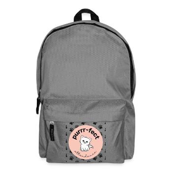 Weiches Schnurr-Design - Rucksack - Mittelgrau - Vorne