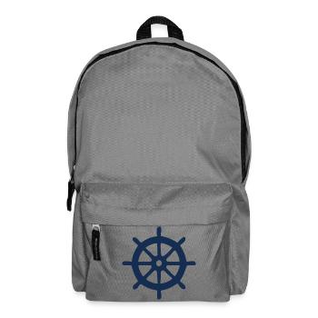 Steering Wheel, Ship, Boating, Sailing, Gift - Backpack - elephant grey - Front