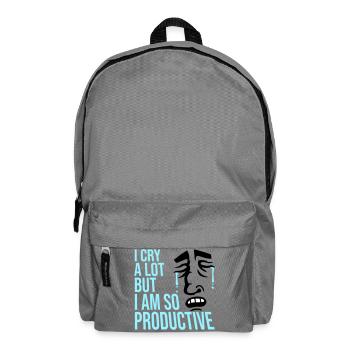 I Cry A Lot But I Am So Productive Lustig Emotion - Rucksack - Mittelgrau - Vorne