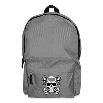 Skull Roses Contrast Design - Backpack - elephant grey - Front