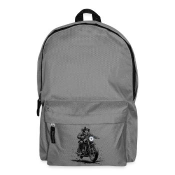 Teenager on modern café racer - Backpack - elephant grey - Front