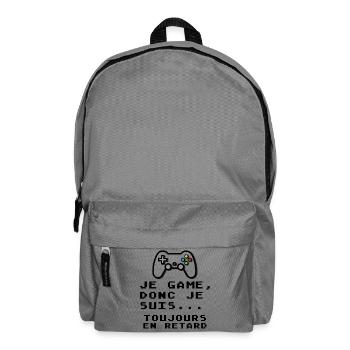 Humour gamer - Je game toujours en retard  - Sac à dos - gris éléphant - Devant