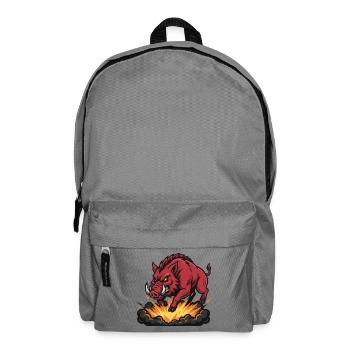Red Boar Fire Blast Mascot Boar - Backpack - elephant grey - Front