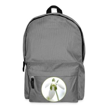 Snowdrop Blossom White Blossom Spring - Backpack - elephant grey - Front
