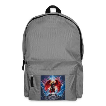 Winged Warrior in Red Armor - Backpack - elephant grey - Front
